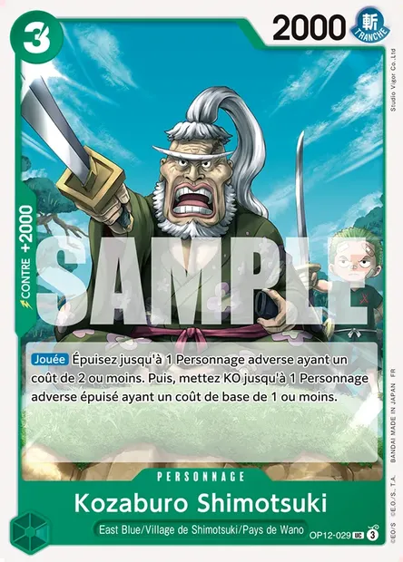 Kozaburo Shimotsuki, carte One Piece OP12-029 — extension L'HÉRITAGE DU MAÎTRE