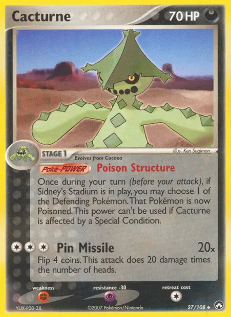 Cacturne, Pokémon card PK 27 — Power Keepers set