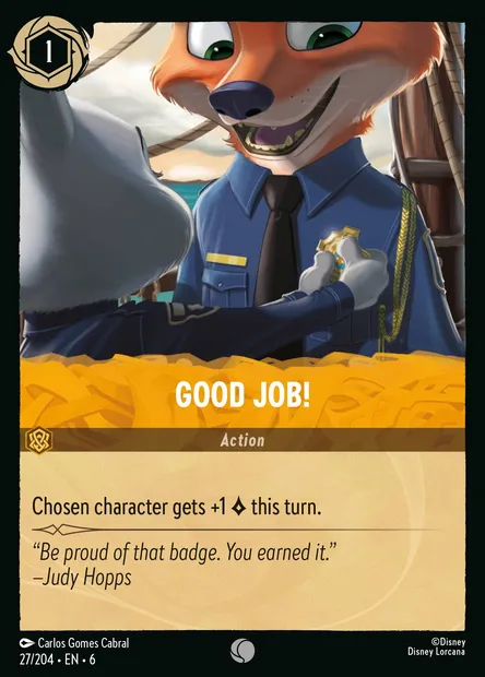Good Job!, Disney Lorcana card CH6-027 — Azurite Sea set