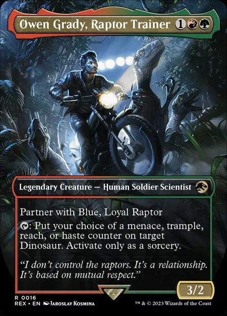 Owen Grady, Raptor Trainer, Magic card REX 16 — Jurassic World Collection set