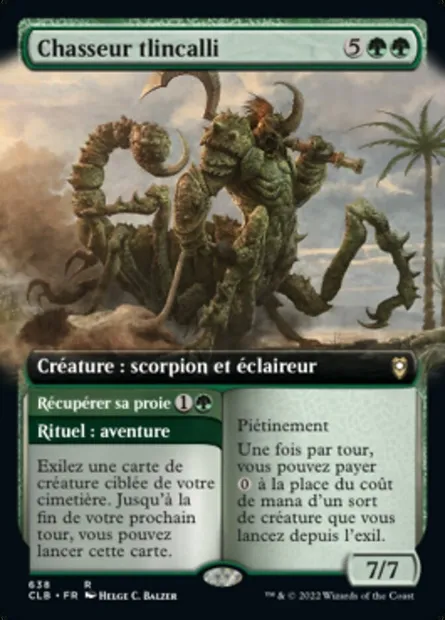 Tlincalli Hunter // Récupérer sa proie, carte Magic CLB 638 — extension Commander Légendes : la bataille de la Porte de Baldur