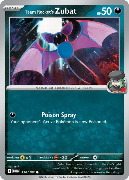 Team Rocket's Zubat, Pokémon card DRI 120 — Destined Rivals set