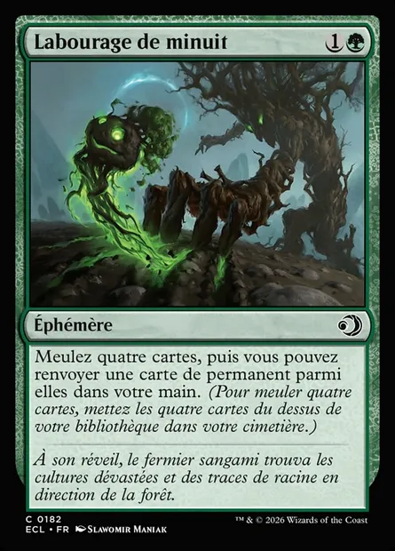 Labourage de minuit, carte Magic ECL 182 — extension Lorwyn Eclipsed