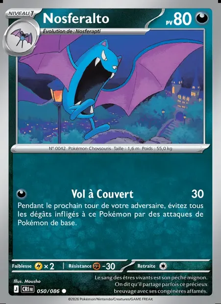 Nosferalto, carte Pokémon CRI 050 — extension Chaos Ascendant