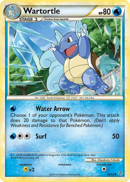 Wartortle, Pokémon card UL 42 — Unleashed set
