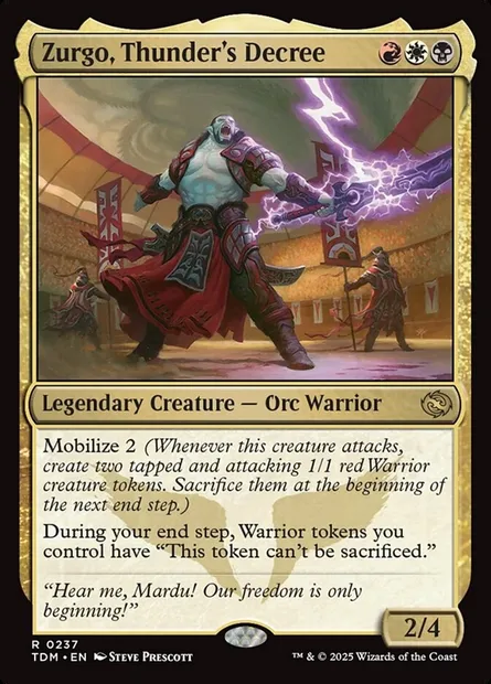 Zurgo, Thunder's Decree, Magic card TDM 237 — Tarkir: Dragonstorm set