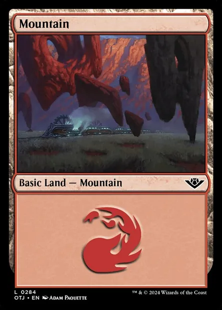 Mountain, Magic card OTJ 284 — Outlaws of Thunder Junction set