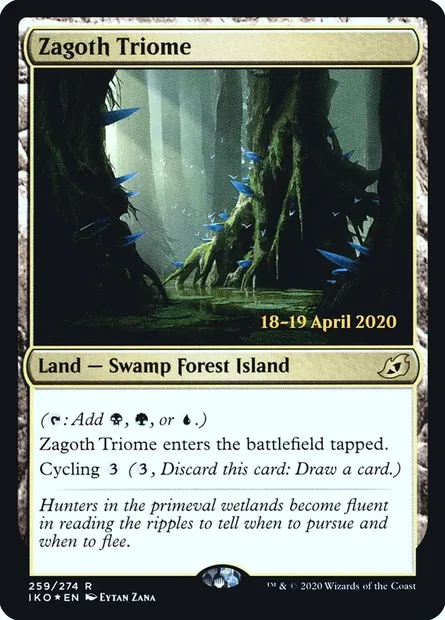 Zagoth Triome, Magic card PIKO 259s — Ikoria: Lair of Behemoths Promos set