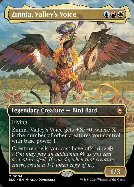 Zinnia, Valley's Voice, Magic card BLC 4 — Bloomburrow Commander set