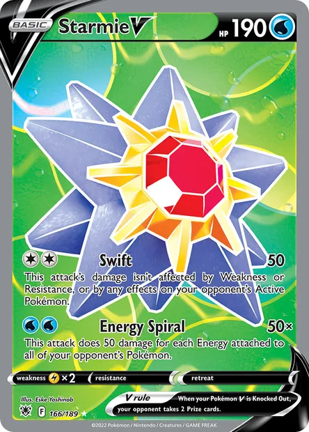 Starmie V, Pokémon card ASR 166 — Astral Radiance set