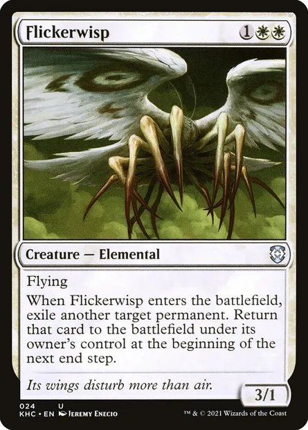 Flickerwisp, Magic card KHC 24 — Kaldheim Commander set