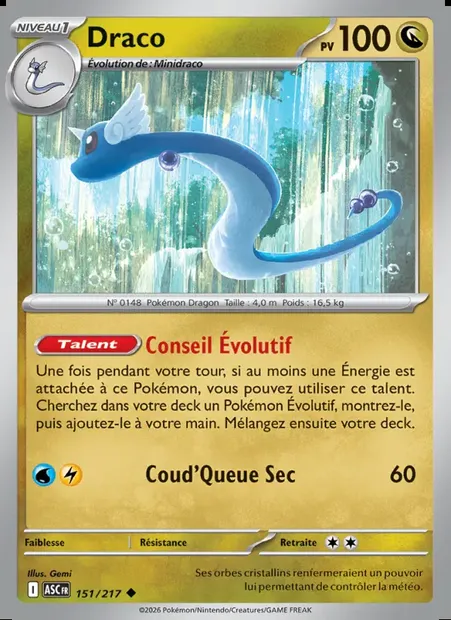 Draco, carte Pokémon ASC 151 — extension Héros Transcendants