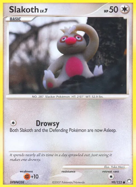 Slakoth, Pokémon card MT 99 — Mysterious Treasures set