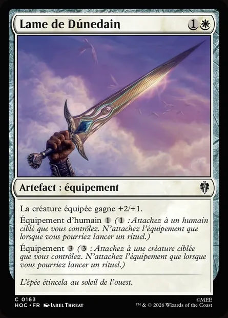 Lame de Dúnedain, carte Magic HOC 163 — extension The Hobbit Eternal