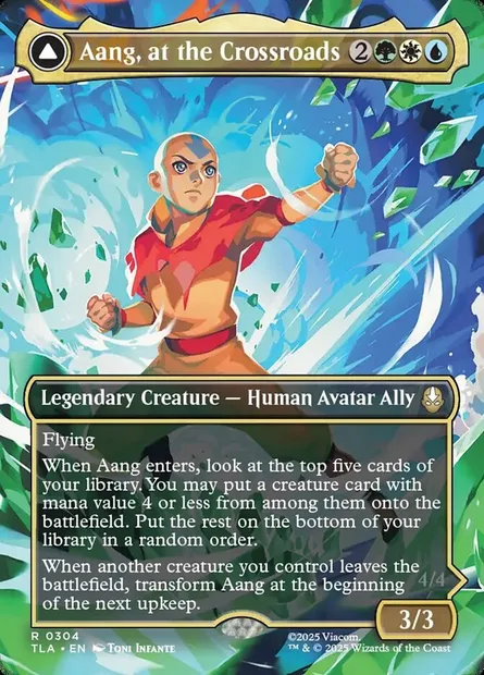 Aang, at the Crossroads // Aang, Destined Savior, Magic card TLA 304 — Avatar: The Last Airbender set