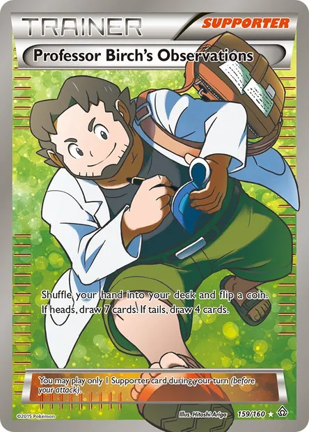 Professor Birch's Observations, Pokémon card PRC 159 — Primal Clash set