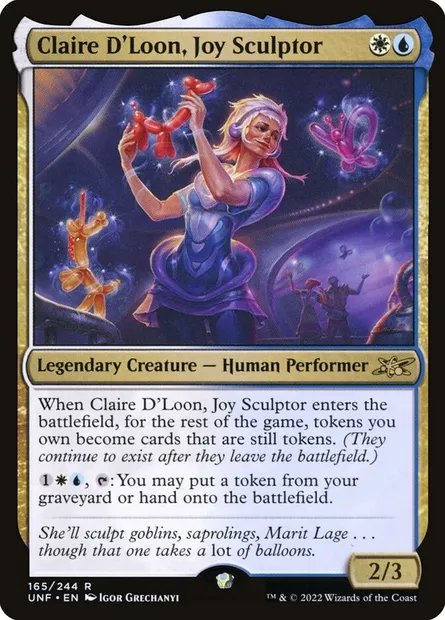 Claire D'Loon, Joy Sculptor, carte Magic UNF 165 — extension Unfinity