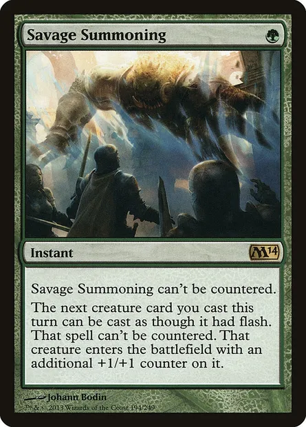 Savage Summoning, Magic card M14 194 — Magic 2014 set