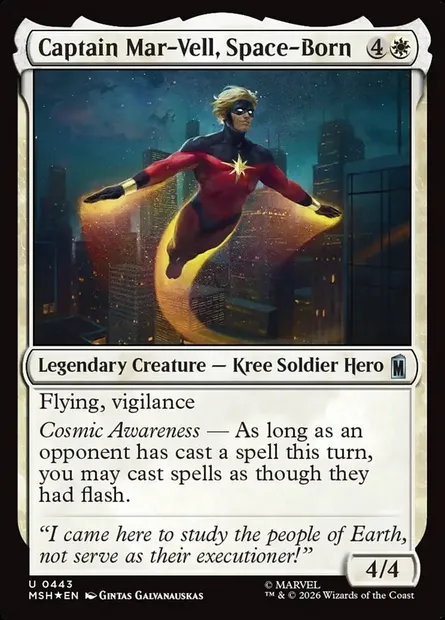 Captain Mar-Vell, Space-Born, Magic card MSH 443 — Marvel Super Heroes set