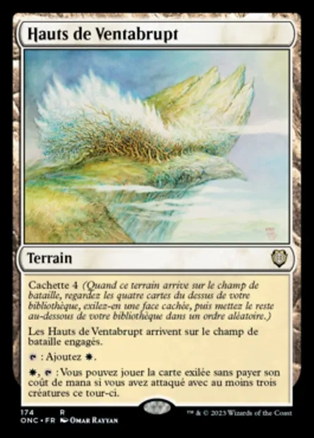 Hauts de Ventabrupt, carte Magic ONC 174 — extension Phyrexia: All Will Be One Commander