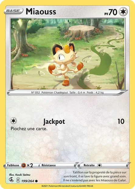 Miaouss, carte Pokémon FST 199 — extension Poing de Fusion