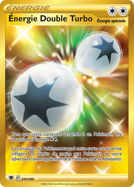 Énergie Double Turbo, carte Pokémon ASR 216 — extension Astres Radieux