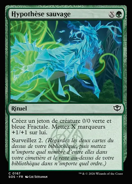 Hypothèse sauvage, carte Magic SOS 167 — extension Secrets of Strixhaven