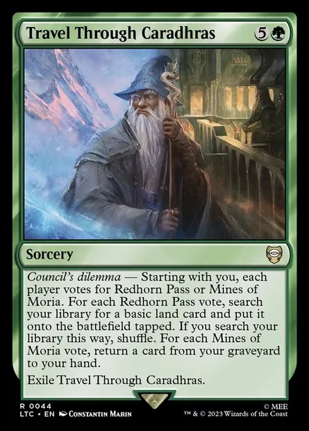 Travel Through Caradhras, Magic card LTC 44 — Tales of Middle-earth Commander set