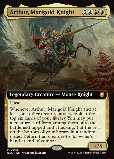 Arthur, Marigold Knight, Magic card BLC 41 — Bloomburrow Commander set