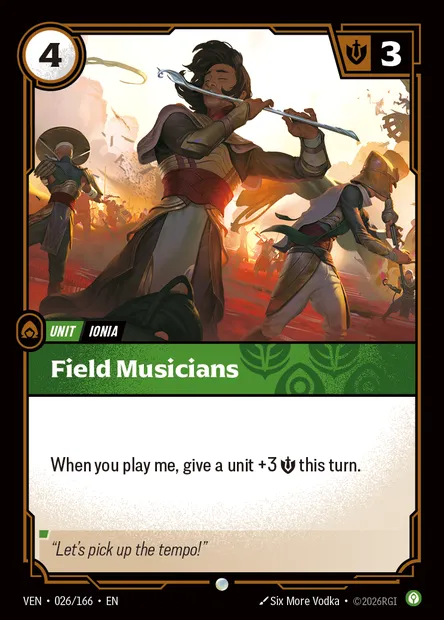Field Musicians, Riftbound card VEN 026 — Vendetta set
