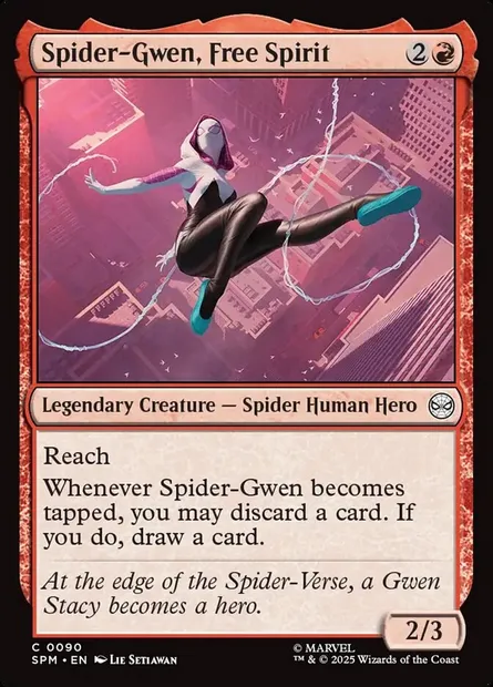 Spider-Gwen, Free Spirit, Magic card SPM 90 — Marvel's Spider-Man set