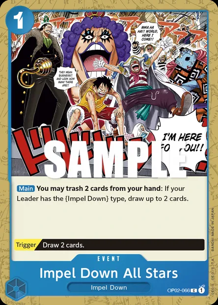 Impel Down All Stars, One Piece card OP02-066 — PARAMOUNT WAR set