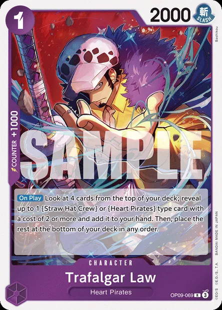 Trafalgar Law, One Piece card OP09-069 — EMPERORS IN THE NEW WORLD set