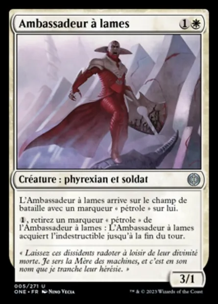Ambassadeur à lames, carte Magic ONE 5 — extension Tous Phyrexians