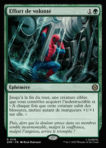 Effort de volonté, carte Magic SPM 118 — extension Marvel's Spider-Man