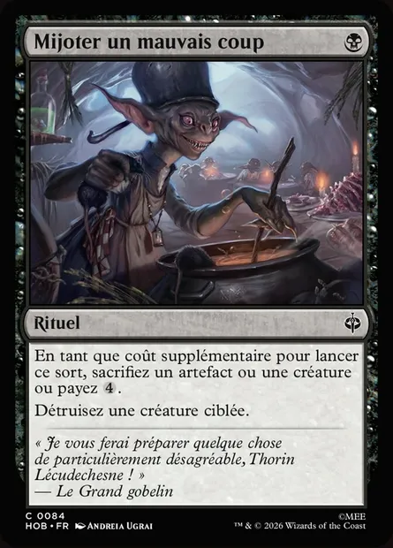 Mijoter un mauvais coup, carte Magic HOB 84 — extension The Hobbit