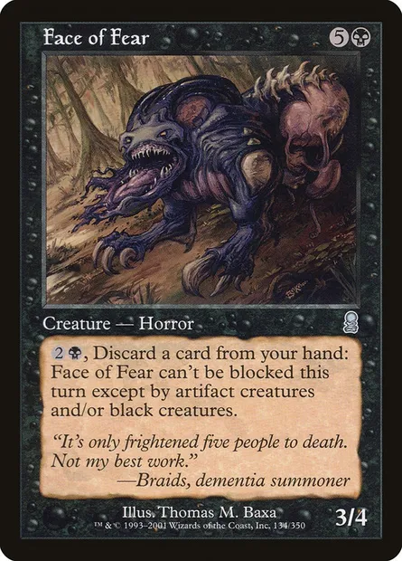 Face of Fear, Magic card ODY 134 — Odyssey set