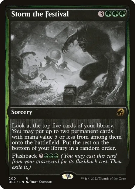 À l'assaut du Festival, carte Magic DBL 200 — extension Innistrad : Double Programme