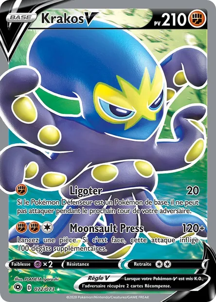 Krakos V, carte Pokémon CPA 72 — extension La Voie du Maître