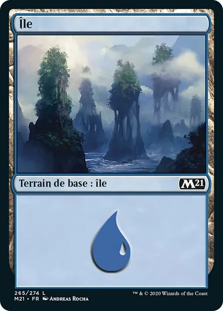 Île, carte Magic M21 265 — extension Core Set 2021