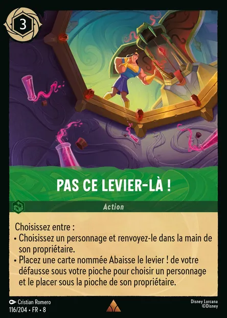 Pas ce levier-là !, carte Disney Lorcana CH8-116 — extension Le Règne de Jafar