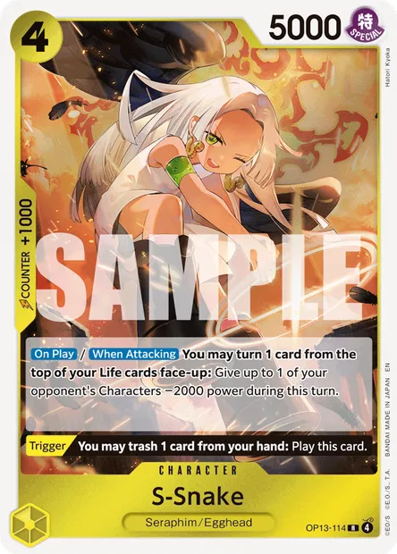 S-Snake, One Piece card OP13-114 — CARRYING ON HIS WILL set