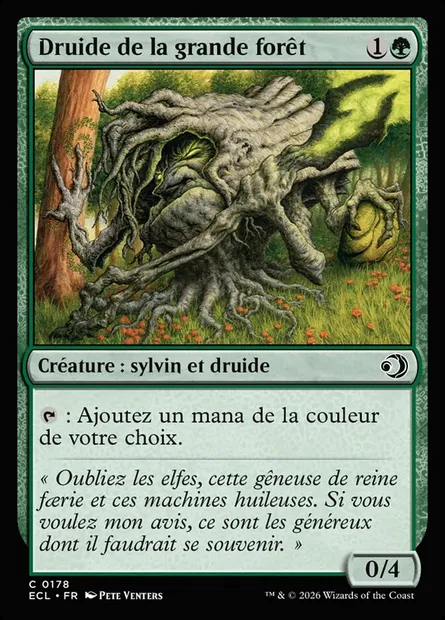 Druide de la grande forêt, carte Magic ECL 178 — extension Lorwyn Eclipsed