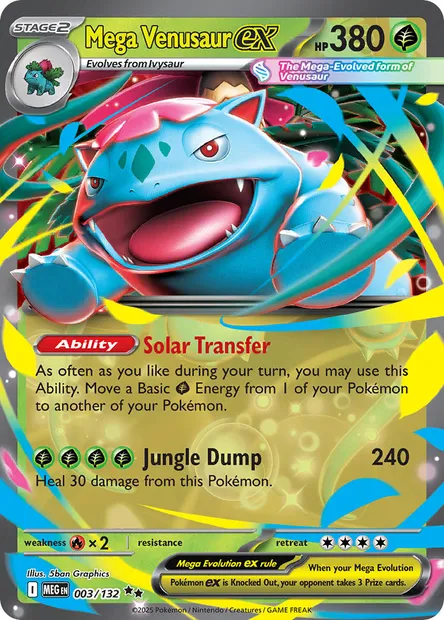 Mega Venusaur ex, Pokémon card MEG 003 — Mega Evolution set