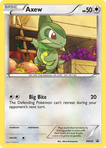 Axew, Pokémon card BW 26 — BW Black Star Promos set
