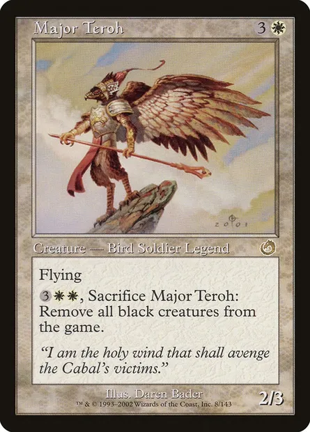 Major Téroh, carte Magic TOR 8 — extension Tourment