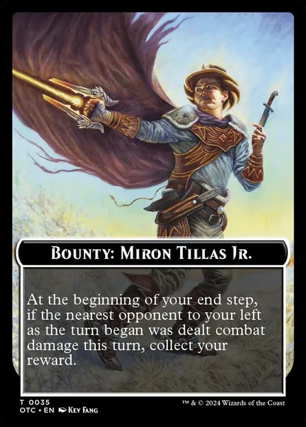 Bounty: Miron Tillas Jr. // Wanted!, Magic card TOTC 35 — Outlaws of Thunder Junction Commander Tokens set