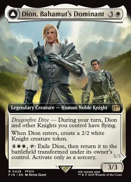 Dion, Bahamut's Dominant // Bahamut, Warden of Light, Magic card FIN 428 — Final Fantasy set