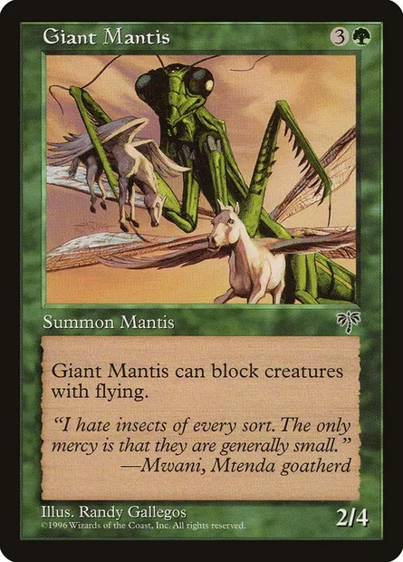 Giant Mantis, Magic card MIR 218 — Mirage set