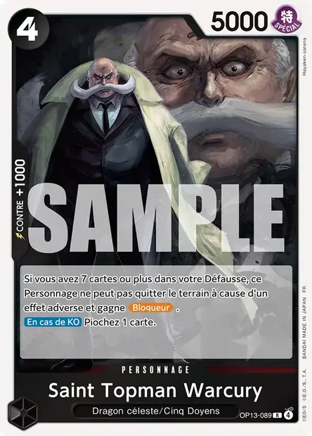 Saint Topman Warcury, carte One Piece OP13-089 — extension SUCCESSEURS
